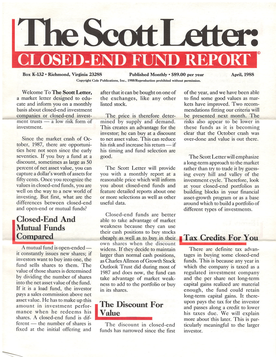 The Scott Letter, April 1988