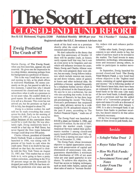 The Scott Letter, October 1988